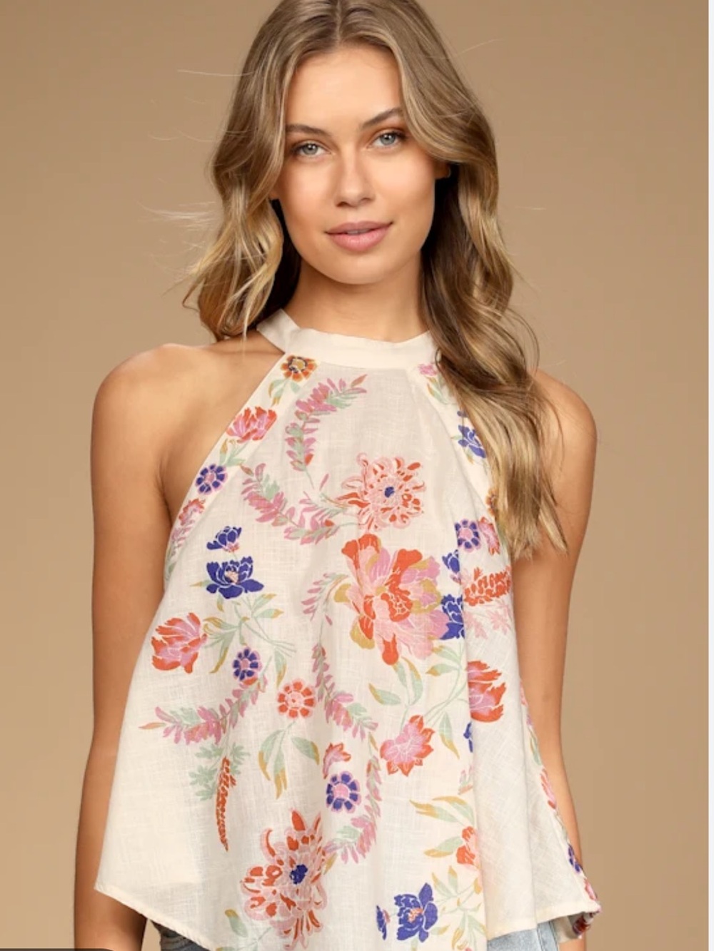 Free People Emily printed tank NWT